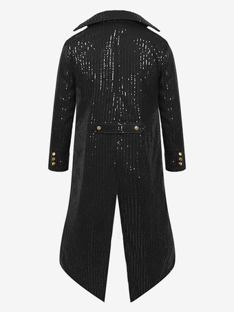 グリーン ヴィンテージ トップ レトロ スパンコール ボタン 長袖 レトロ 男性用コスチューム