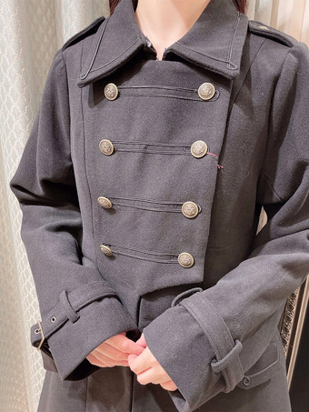 ゴシックロリータコートダークグリーンポリエステルオーバーコートコート秋ロリータアウターウェア