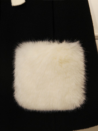 ゴシックロリータコート ピンクコート リボン カラーブロック オーバーコート ポリエステル 冬用ロリータアウター