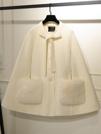 アイボリー ゴシックロリータコート ピンクコート リボン カラーブロック オーバーコート ポリエステル 冬用ロリータアウター