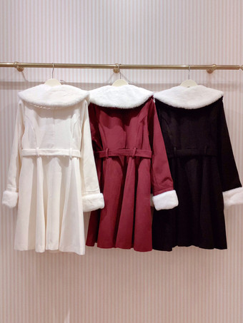 ゴシックロリータコート ブラックコート フリル リボン オーバーコート ポリエステル 秋 ロリータ アウター