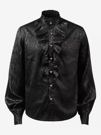 ハロウィン ゴシック パンク スチームパンク パレス シャツ ヴァンパイア トップ シャツ