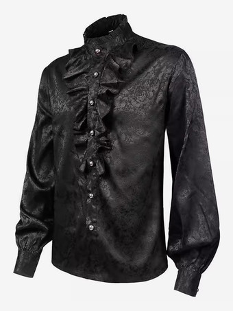 ハロウィン ゴシック パンク スチームパンク パレス シャツ ヴァンパイア トップ シャツ