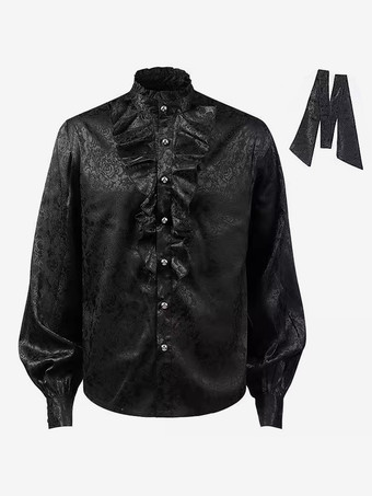 ハロウィン ゴシック パンク スチームパンク パレス シャツ ヴァンパイア トップ シャツ