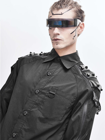 ハロウィン サイバーパンク ダーク ラグランスリーブ 長袖 メンズ トレンディ シャツ