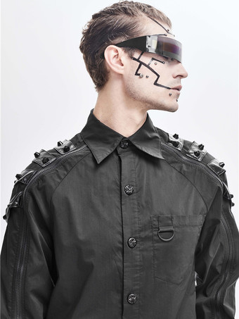 ハロウィン サイバーパンク ダーク ラグランスリーブ 長袖 メンズ トレンディ シャツ