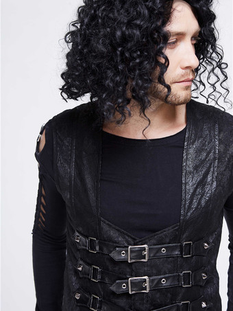 ハロウィン ゴシック パンク メンズ ジャカード パッチワーク ベスト 衣類 ウエストコート コスチューム シルバー トップ