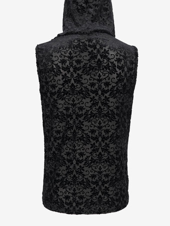 Gilet da uomo Rock Punk senza maniche in maglia di seta cava costumi top