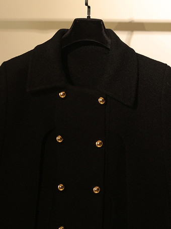 女性用コート ターンダウンカラー ボタン カジュアル ホワイト ラップコート