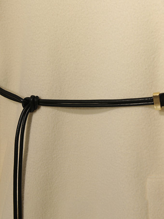 女性用コート ジュエルネックサッシュ エレガント レイヤード ホワイト ラップコート