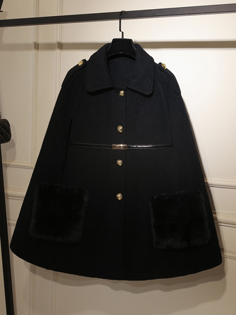 ブラック 女性用アウターウェア カラーブロック ターンダウンカラー サッシュ カジュアル レイヤード バーガンディ ラップコート