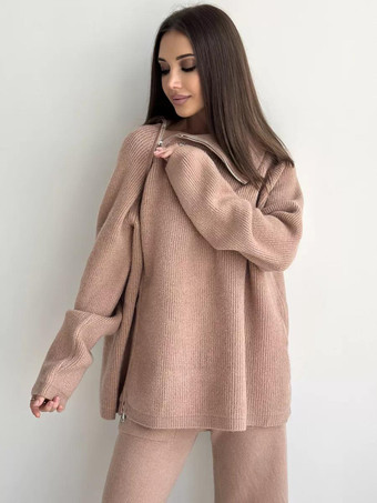 Knitted Casual Two Piece Co-ord Set For Women 2025