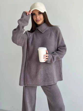 Knitted Casual Two Piece Co-ord Set For Women 2025