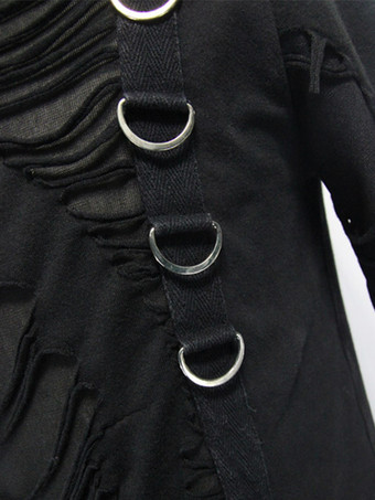 ハロウィン ゴシック メンズ パンクロックスタイル スリムフィット トップ シアー Tシャツ