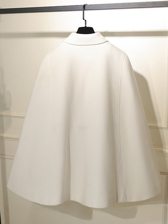 女性用コート ホワイト ターンダウンカラー 長袖 サッシュ レイヤード カジュアル 冬用コート