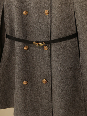 女性用コート ホワイト ターンダウンカラー 長袖 サッシュ レイヤード カジュアル 冬用コート