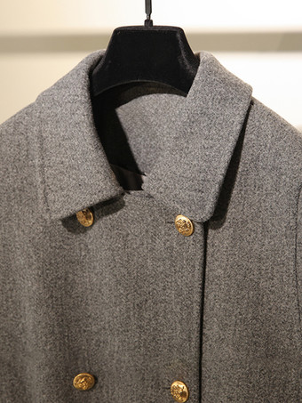 女性用コート ホワイト ターンダウンカラー 長袖 サッシュ レイヤード カジュアル 冬用コート