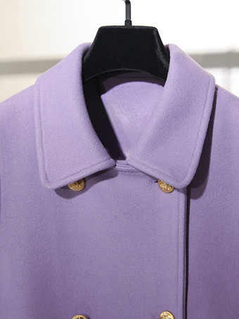 女性用コート ホワイト ターンダウンカラー 長袖 サッシュ レイヤード カジュアル 冬用コート