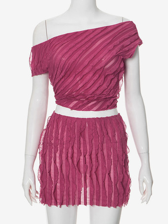 クラブウェアセット ポリエステル 半袖 セクシー クラブ衣装