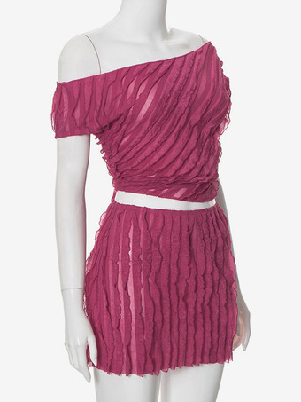 クラブウェアセット ポリエステル 半袖 セクシー クラブ衣装