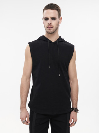 ブラック ハロウィン ロックパンク メンズ ベスト ノースリーブ ルーズ スチームパンク ウエストコート コスチューム トップ