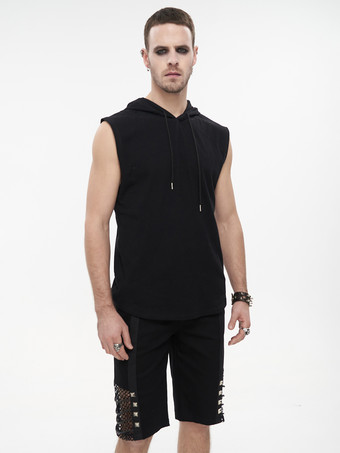 ハロウィン ロックパンク メンズ ベスト ノースリーブ ルーズ スチームパンク ウエストコート コスチューム トップ