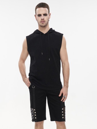 ハロウィン ロックパンク メンズ ベスト ノースリーブ ルーズ スチームパンク ウエストコート コスチューム トップ