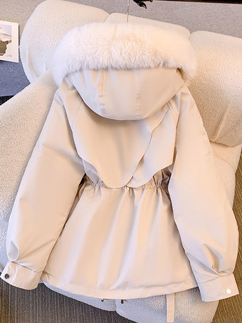 レディースジャケットフェイクファーポリエステル