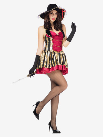 RotPiratin Kostüm Damen Rotes Kleid Karnevalskostüme