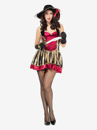 Piratin Kostüm Damen Rotes Kleid Karnevalskostüme