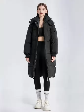 Winter Jacket Down outlet Long Jacket Coat Trench Turtleneck Ballerina Overcoat Parka