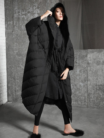 ブラック 女性用ダウンジャケット シックなポリエステル
