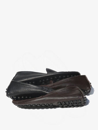 ラウンドトゥ レザー メンズ ローファー シューズ スリッポン カジュアルシューズ