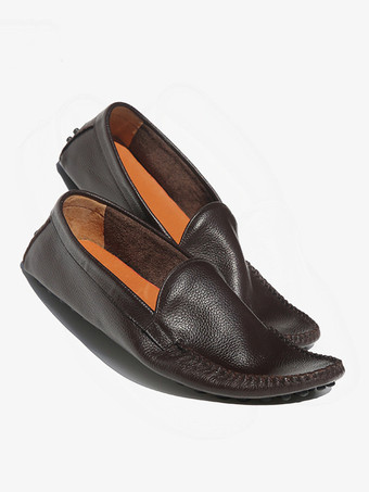 ラウンドトゥ レザー メンズ ローファー シューズ スリッポン カジュアルシューズ