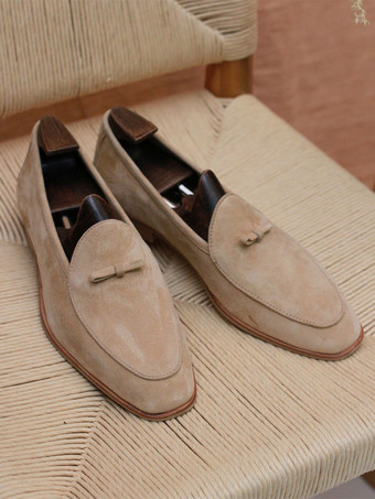 メンズ ベルギーローファー スエード ラウンドトゥ レザー スリッポン レトロ ペニー カジュアルシューズ