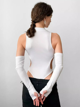 クラブトップス デザインネックライン 長袖 レイヤード セクシーな大人のクラブウェア