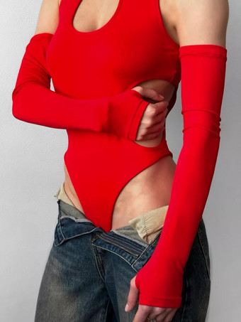 クラブトップス デザインネックライン 長袖 レイヤード セクシーな大人のクラブウェア