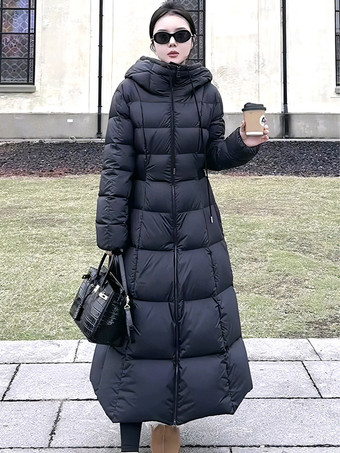 ブラック 女性用ダウンジャケット カジュアル ダックフェザー