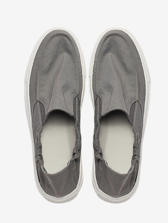 メンズ スニーカー ローファー 快適なポリエステル ラウンドトゥ スリッポン カジュアルシューズ