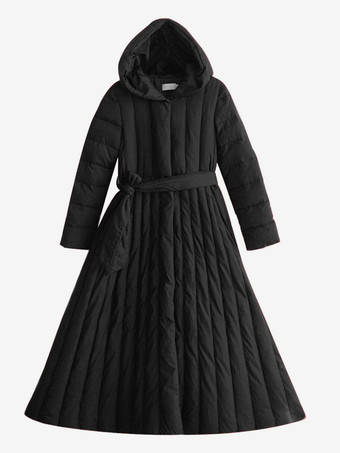 ブラック レディース ダウンジャケット ダックフェザー