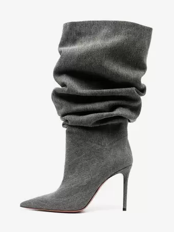 Canvas heeled boots on sale