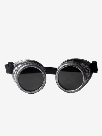 シルバー スチームパンク インダストリアル スタイル 拡大鏡 ゴシック スタイル ゴーグル レトロ メガネ