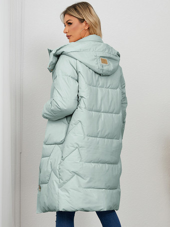 パファーコート アプリコット スタンドカラー ボタン レースアップ 長袖 アウター