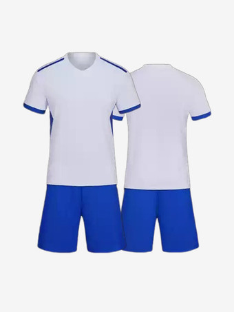 ホワイト メンズ アクティブウェア 大人用 カラーブロック カスタマイズ フットボール ジャージ