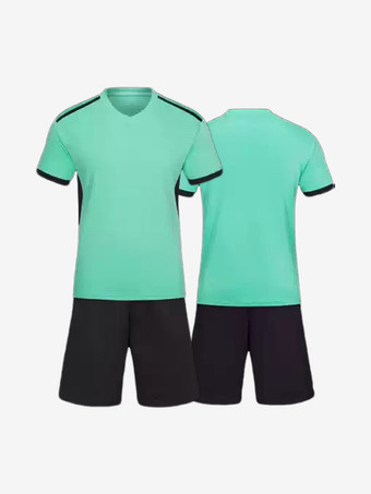 ライトグリーン メンズ アクティブウェア 大人用 カラーブロック カスタマイズ フットボール ジャージ