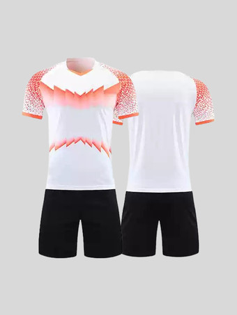 ホワイト ユニセックス スポーツウェア 半袖 タイダイ カスタマイズ フットボール ジャージ