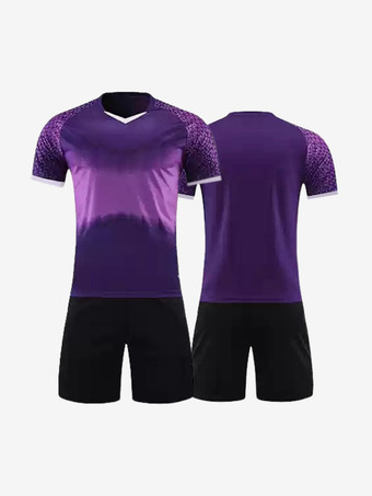 パープル ユニセックス スポーツウェア 半袖 タイダイ カスタマイズ フットボール ジャージ