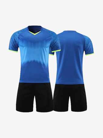 ブルー ユニセックス スポーツウェア 半袖 タイダイ カスタマイズ フットボール ジャージ