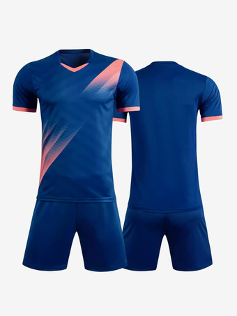 ロイヤルブルーユニセックス アクティブウェア 半袖 タイダイ カスタマイズ フットボール ジャージ