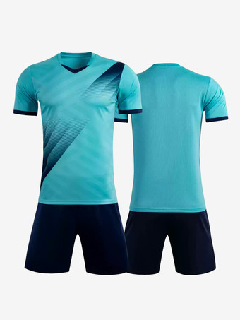 ライトスカイブルーユニセックス アクティブウェア 半袖 タイダイ カスタマイズ フットボール ジャージ